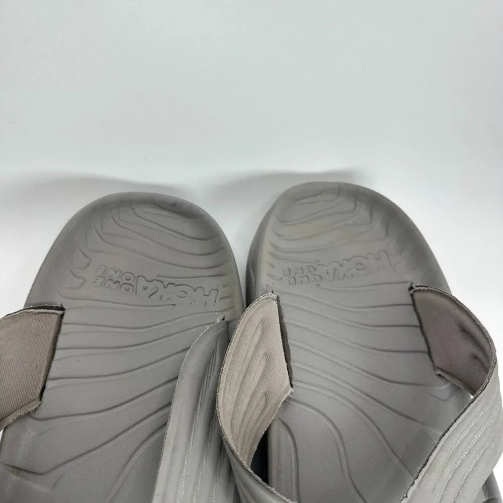 Hoka One‎ One ORA Recovery Flip Flops Mens Size 13 Gray Cushioned